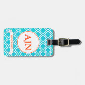ターコイズオレンジモノグラムラゲージタグ ラゲッジタグ (正面横)