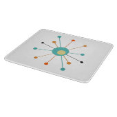 ターコイズオレンジ原子時代スターバストミッドセンチュリー カッティングボード (角)