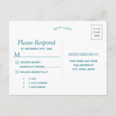 ターコイズオンブル水彩ウェーブ | 食事の選択 受付 インビテーションポストカード (裏面)