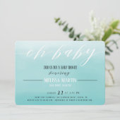 ターコイズオンブレの男の子のベビーシャワー招待状 招待状 (スタンド正面)