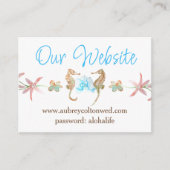ターコイズオーキッド結婚、シーホースのウェブサイト情報 アドバイスカード (正面)