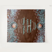 ターコイズカウボーイカントリーウェスタンウェディングバックドロップ タペストリー (正面(横))