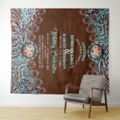 ターコイズカウボーイカントリーウェスタン結婚ズの背景 タペストリー (インサイチュ(横))