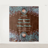 ターコイズカウボーイカントリーウェスタン結婚ズの背景 タペストリー (正面)