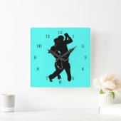 ターコイズカスタムカラーウォールクロックTanngoダンサー – スクエア壁時計 (ホーム)