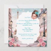 ターコイズカスタムスウィート16インパリ 招待状 (裏面)