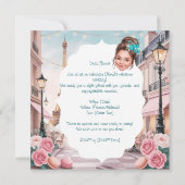 ターコイズカスタムスウィート16インパリ 招待状 (裏面)