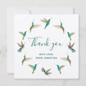 ターコイズカスタムハミングバードサンキューカード 招待状 (正面)