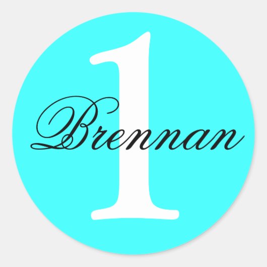 ターコイズカスタムフェイスステッカー ラウンドシール (正面)