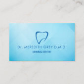 ターコイズカスタムブライトティール（緑がかった色）ブルー歯医者 名刺 (正面)
