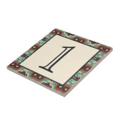 ターコイズカスタムブルーテラコッタレッドハウス番号 タイル (側面)