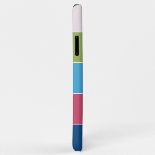 ターコイズカスタムブルーライムグリーンピンクストライプ Case-Mate iPhoneケース (裏面/右)