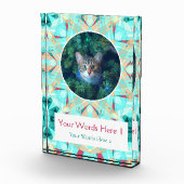 ターコイズカスタムレッドピンククリスマスデコールギフト フォトブロック (右)