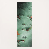 ターコイズカッコいい茶色さび色の金属モノグラム ヨガマット (正面)