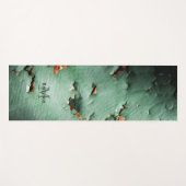 ターコイズカッコいい茶色さび色の金属モノグラム ヨガマット (正面(横))