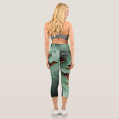 ターコイズカッコいい茶色さび色の金属 カプリレギンス (裏面)