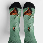 ターコイズカッコいい茶色さび色の金属 ソックス (上部)