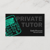 ターコイズカリキュレータスケッチプライベートチューターブラック 名刺 (正面)