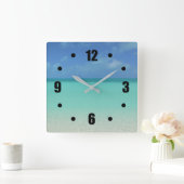 ターコイズカリブの海（ブルースカイ下） スクエア壁時計 (ホーム)