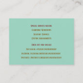 ターコイズガーデナーランドシャープフラワーフローリスト 名刺 (裏面)