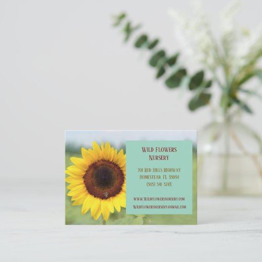 ターコイズガーデナーランドシャープフラワーフローリスト 名刺 (スタンド正面)