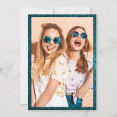 ターコイズガーリーグリッタースクリプトchic Sweet 16 招待状 (裏面)