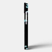 ターコイズガーリーグリッターハートモノグラム Case-Mate iPhoneケース (裏面 / 左)