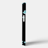 ターコイズガーリーグリッターハートモノグラム Case-Mate iPhoneケース (裏面 / 右)