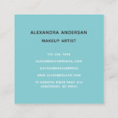 ターコイズガーリー金ゴールドグリッターまつ毛メイクアップアーティスト スクエア名刺 (裏面)