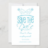 ターコイズキスをする・バード磁気保存日 マグネット招待状 (正面)