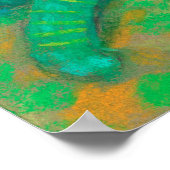 ターコイズキャットパステル絵画ズペットポートレート ポスター (角)