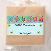 ターコイズキルトブロックキルター名タグ ラベル (インサイチュ)