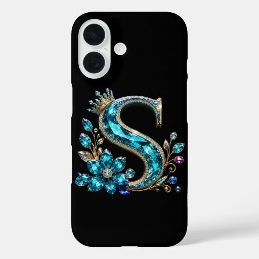 ターコイズクリスタルのS字と王冠 Case-Mate iPhoneケース (裏面)