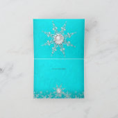 ターコイズクリスタルパールスノーフレークシルバー感謝カード サンキューカード (内部)
