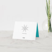 ターコイズクリスタルパールスノーフレークシルバー感謝カード サンキューカード (裏面)