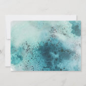 ターコイズクリスマスの海モダンと挨拶シックH シーズンカード (裏面)