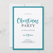 ターコイズクリスマスタイポグラフィディナーパーティー招待状 招待状 (正面)