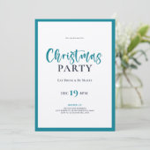 ターコイズクリスマスタイポグラフィディナーパーティー招待状 招待状 (スタンド正面)