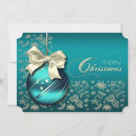 ターコイズクリスマスバウブルクリスマスパーティー 招待状