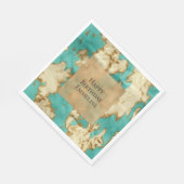 ターコイズクリームアニマルコウィドウェスタン女性のカーボーイ スタンダードランチョンナプキン (角)