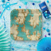 ターコイズクリームアニマルコウィドウェスタン女性のカーボーイ ペーパープレート (パーティー)