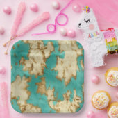 ターコイズクリームアニマルコウィドウェスタン女性のカーボーイ ペーパープレート (パーティー)