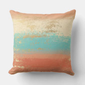 ターコイズクリームコーラル金ゴールドボーホコースト クッション (正面)