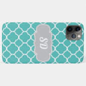 ターコイズクローバーカスタムモノグラム Case-Mate iPhoneケース (裏面(横))