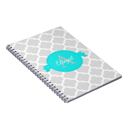 ターコイズクローバーパーソナライズされた手帳 ノートブック (右側)