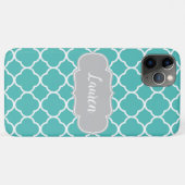 ターコイズクローバー名前をカスタムする Case-Mate iPhoneケース (裏面(横))