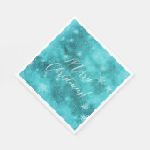 ターコイズクールウィンターワンダーランドスノーウォーターの色 スタンダードランチョンナプキン (角)