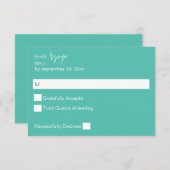 ターコイズグモダンリーン書道No Meal RSVP (正面/裏面)