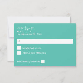 ターコイズグモダンリーン書道No Meal RSVP