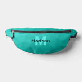 ターコイズグラディエント幾何メッシュパターンモノグラム ファニーパック (レイダウン)